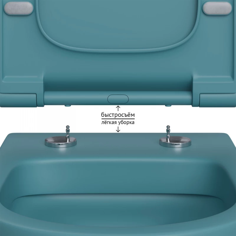 Унитаз подвесной Berges Ego XL 082140 безободковый, с сиденьем микролифт, темно-синий матовый