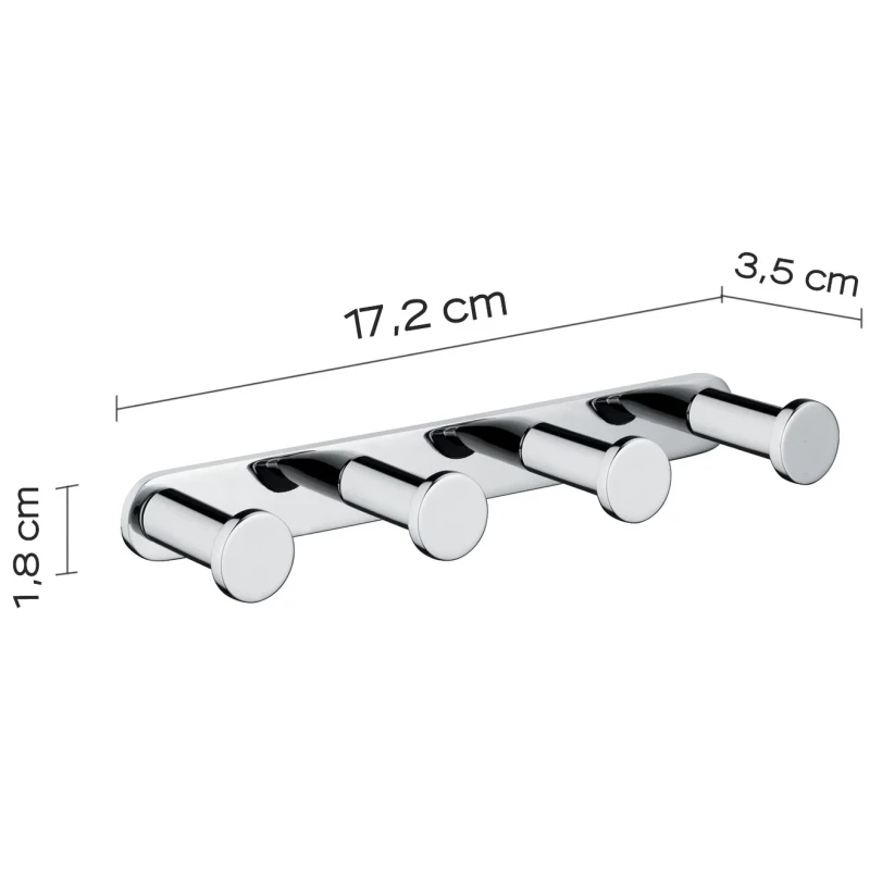 Планка с крючками Gedy Canarie A228(13) для ванны, хром
