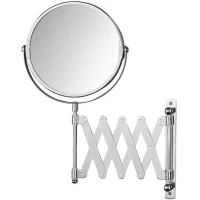 Зеркало косметическое Nofer 08007.B с 2x увеличением, настенное, хром