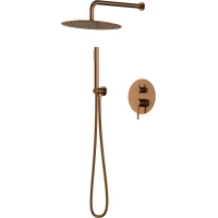 Душевой комплект Knotlor Eclipse SS-26/RB 300 мм, со смесителем, бронза матовая