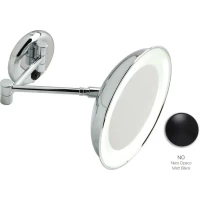 Зеркало косметическое Stil Haus 1036(23) с 4x увеличением, настенное, с подсветкой, выключателем, черный матовый