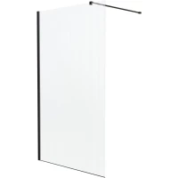 Душевая перегородка Knotlor Velum WI120CG1BL 120 см, профиль черный матовый, стекло рифленое