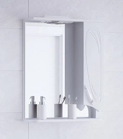 Зеркальный шкаф 60x74 см белый глянец Corozo Кентис SD-00000288