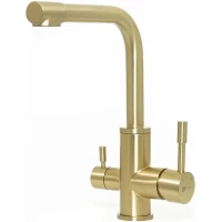 Смеситель для кухни Lemark Expert LM5061LGN с подключением к фильтру, светлое золото
