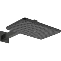 Верхний душ Hansgrohe Raindance Alive Q 24550340 340x210 мм, 2 режима, с кронштейном, черный хром матовый