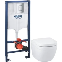 Комплект подвесной унитаз Grohe Euro Ceramic 39328000 + 39330001 + система инсталляции Grohe 38772001