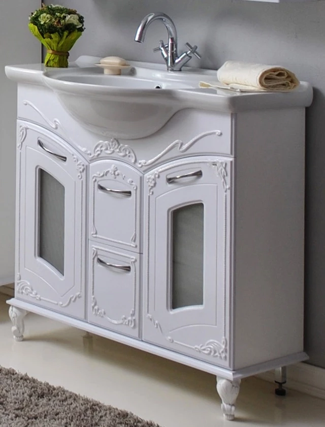 

Тумба с раковиной белый глянец 96 см Atoll Мастер и Маргарита