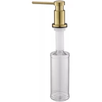 Дозатор для жидкого мыла Paulmark Brevit D005-LG 350 мл, встраиваемый, для кухни, светлое золото