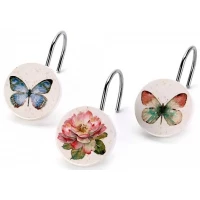 Набор из 12 крючков для шторки Avanti Butterfly Garden 13882G