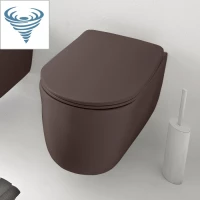 Унитаз подвесной Kerasan Nolita 531575 безободковый, торнадо, бургундский матовый