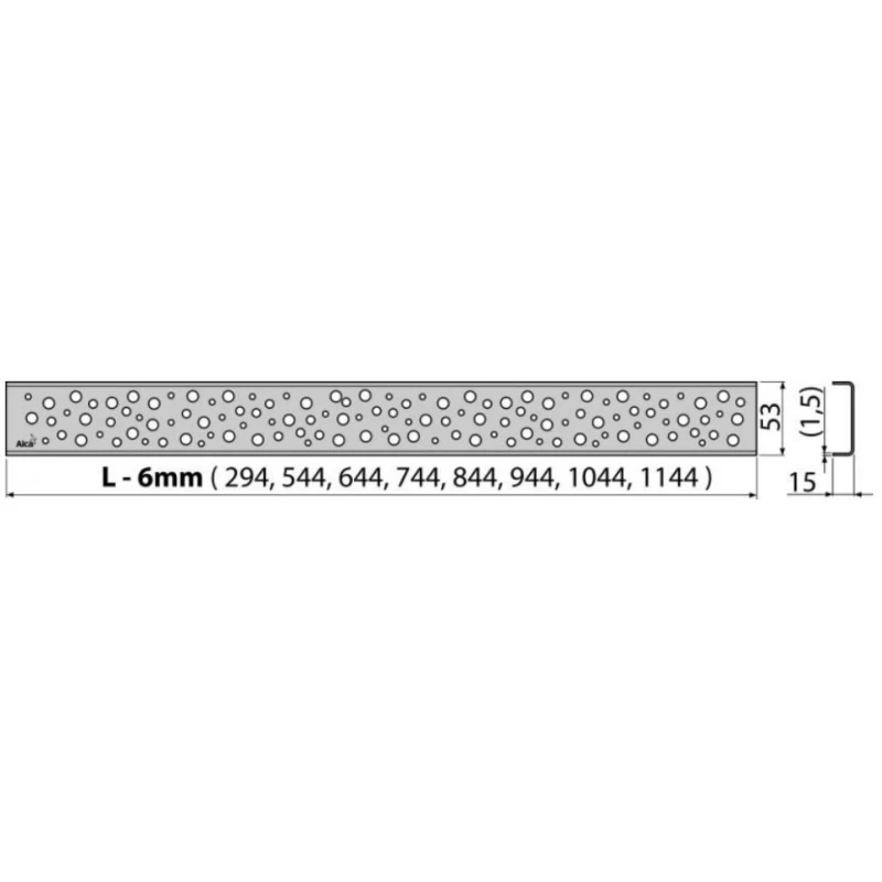 Душевой канал 1144 мм глянцевый хром AlcaPlast APZ1 Buble APZ1-1150 + BUBLE-1150L