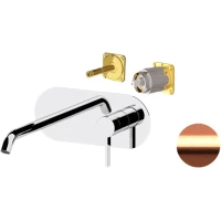 Смеситель для раковины Remer Metrica MC15LKBRP встраиваемый, без донного клапана, медь матовая