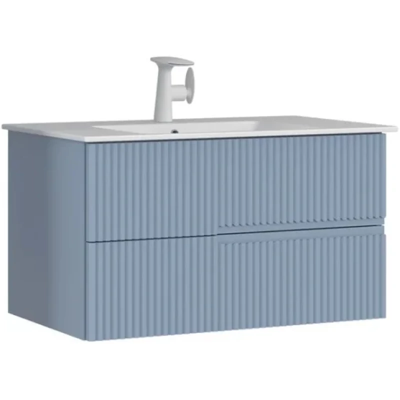 Комплект мебели ORKA Moonlight 5001501 + 3001335 91 см, подвесной, голубой матовый Комплект мебели ORKA Moonlight 5001501 + 3001335 91 см, подвесной, голубой матовый