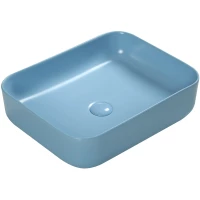 Раковина-чаша SantiLine SL-1051BL 50x41 см, накладная, голубой матовый