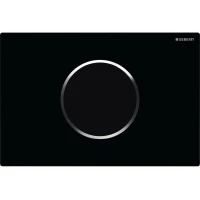 Кнопка смыва Geberit Sigma10 115.907.KM.1 для инсталляции, бесконтактная, питание от сети, черный/хром/черный