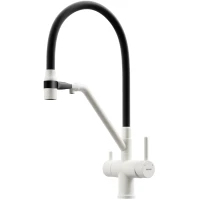 Смеситель для кухни Sancos Dora SC4003GR с подключением к фильтру, гибким изливом, белый гранит