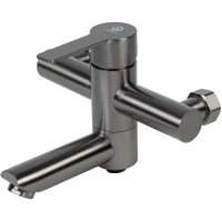 Смеситель для ванны Agger Easy A3121255 с душевым гарнитуром, оружейная сталь матовый