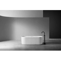 Ванна из литьевого мрамора Abber Stuttgart AM9925 170x75 см, отдельностоящая, белый матовый