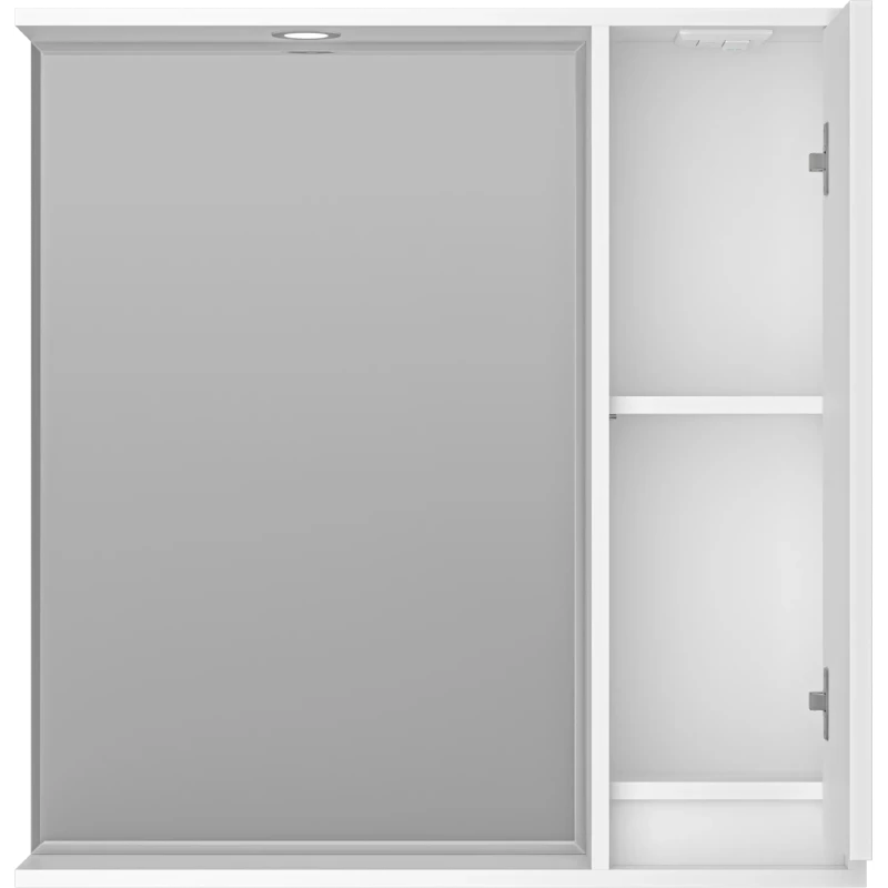 Зеркальный шкаф Brevita Balaton BAL-04080-01-П 77,6x80 см R, с подсветкой, выключателем, белый матовый