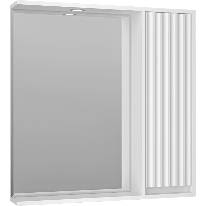 Зеркальный шкаф Brevita Balaton BAL-04080-01-П 77,6x80 см R, с подсветкой, выключателем, белый матовый