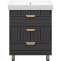 Тумба под раковину Brevita Gloster GLOS-06070-48-2 63,8 см, напольная, графит матовый