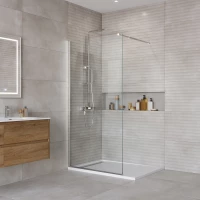 Душевая перегородка BelBagno Kraft KRAFT-L-1-100-C-Cr 100 см, профиль хром, стекло прозрачное