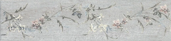 Кантри Шик серый декорированный 9,9x40,2 керамический гранит