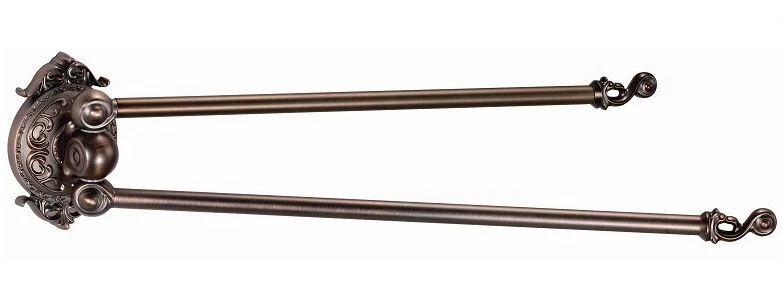 Полотенцедержатель двойной поворотный, рога Hayta Antic Brass 13930-2/VBR