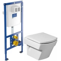 Комплект подвесной унитаз Roca Hall 346627000 + 801622004 + система инсталляции Villeroy & Boch 92246100