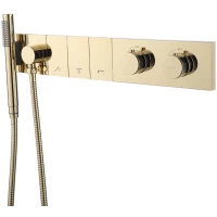 Термостат для ванны Boheme Zodiac 133-SYS-G встраиваемый, с душевым гарнитуром, золотой