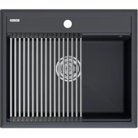 Кухонная мойка Paulmark Stepia PM115951-AN+R375-BS 59x51 см, антрацит