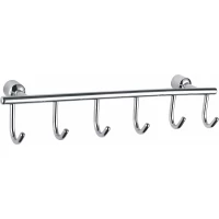 Планка с крючками Wonzon & Woghand WW-9382-6 для ванны, хром