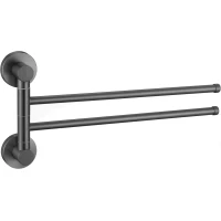 Полотенцедержатель Savol S-005602Q 34,8 см, поворотный, двойной, графит