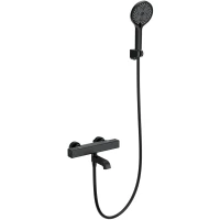 Термостат для ванны Wonzon & Woghand Stay 2 WW-B2016-A1-MB с душевым гарнитуром, черный матовый