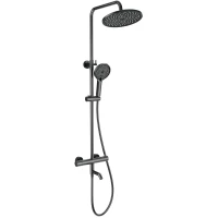 Душевая система Wonzon & Woghand Inn 3 WW-B3065-T1-BGG 255 мм, с термостатом, темный графит матовый