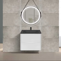 Комплект мебели белый глянец 59,4 см Vincea Paola VMC-2P600GW + VCB-2VP600B + VLM-2N700+