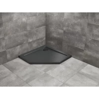 Душевой поддон Radaway Doros PT Stone Black SDRPT8080-01-54S 80x80 см, акриловый, пятиугольный, черный