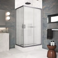 Душевой уголок Vegas Glass ZA-F Protec 110*70 06 Moru 110x70 см, профиль оружейная сталь матовый, стекло рифленое