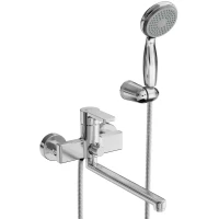Смеситель для ванны Lemark Aura LM0651CH универсальный, с душевым гарнитуром, хром