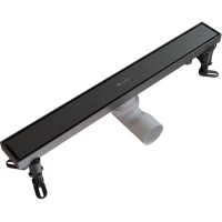 Душевой трап (лоток) Knotlor Terra SDRW0500GM 50 см, с решеткой, 2 в 1 под плитку, вороненая сталь