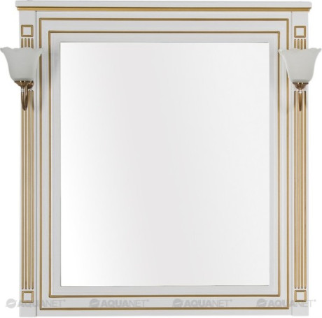 Зеркало 90х96,3 см белый золотая патина Aquanet Паола 00186108
