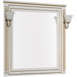 Зеркало 90х96,3 см белый золотая патина Aquanet Паола 00186108