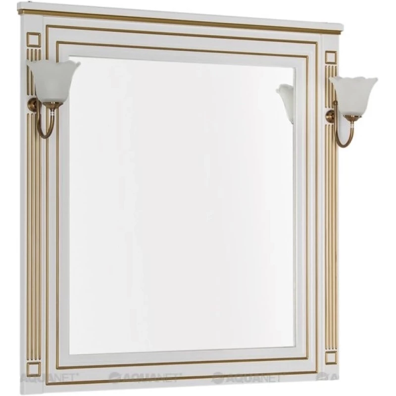Зеркало 90x96,3 см белый золотая патина Aquanet Паола 00186108
