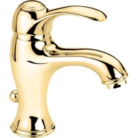 Смеситель для раковины Emmevi Harmony 22003/OR с донным клапаном, золотой