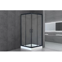 Душевой уголок с поддоном Royal Bath RB80HP-T-BL 80x80 см, профиль черный матовый, стекло прозрачное