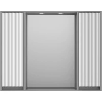 Зеркальный шкаф Brevita Balaton BAL-04100-01-01 98x80 см, с подсветкой, выключателем, белый матовый/серый матовый