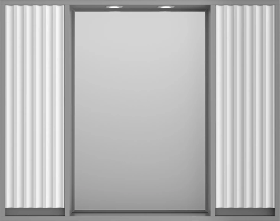 Зеркальный шкаф Brevita Balaton BAL-04100-01-01 98x80 см, с подсветкой, выключателем, белый матовый/серый матовый
