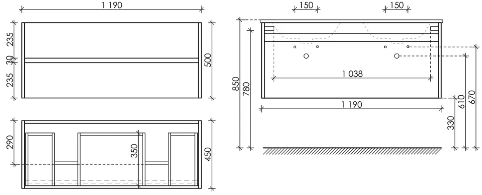 Комплект мебели дуб бардолино/белый глянец 121 см Sancos Smart SM120-2E + CN7004 + AR1200 SET/SM120-2E/CN7004/AR1200 - фото 8