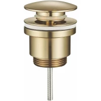 Донный клапан для раковины Rose RS31G универсальный, золотой матовый