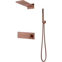 Душевой комплект Boheme Fusion 130-BRB 230 мм, со смесителем, бронза матовая